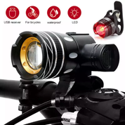 LED Mountain Bike Lights Rechargeable 50000LM Bicycle Torch Front &Rear Lamp Set