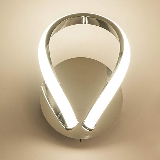 12W Halo LED Wall Light, Polished Chrome, 680 Lumens