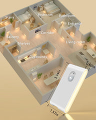 3D floor plan of a house with labeled rooms and a smartphone displaying a camera app.