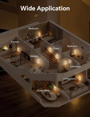 3D floor plan of a house with labeled rooms on a dark background