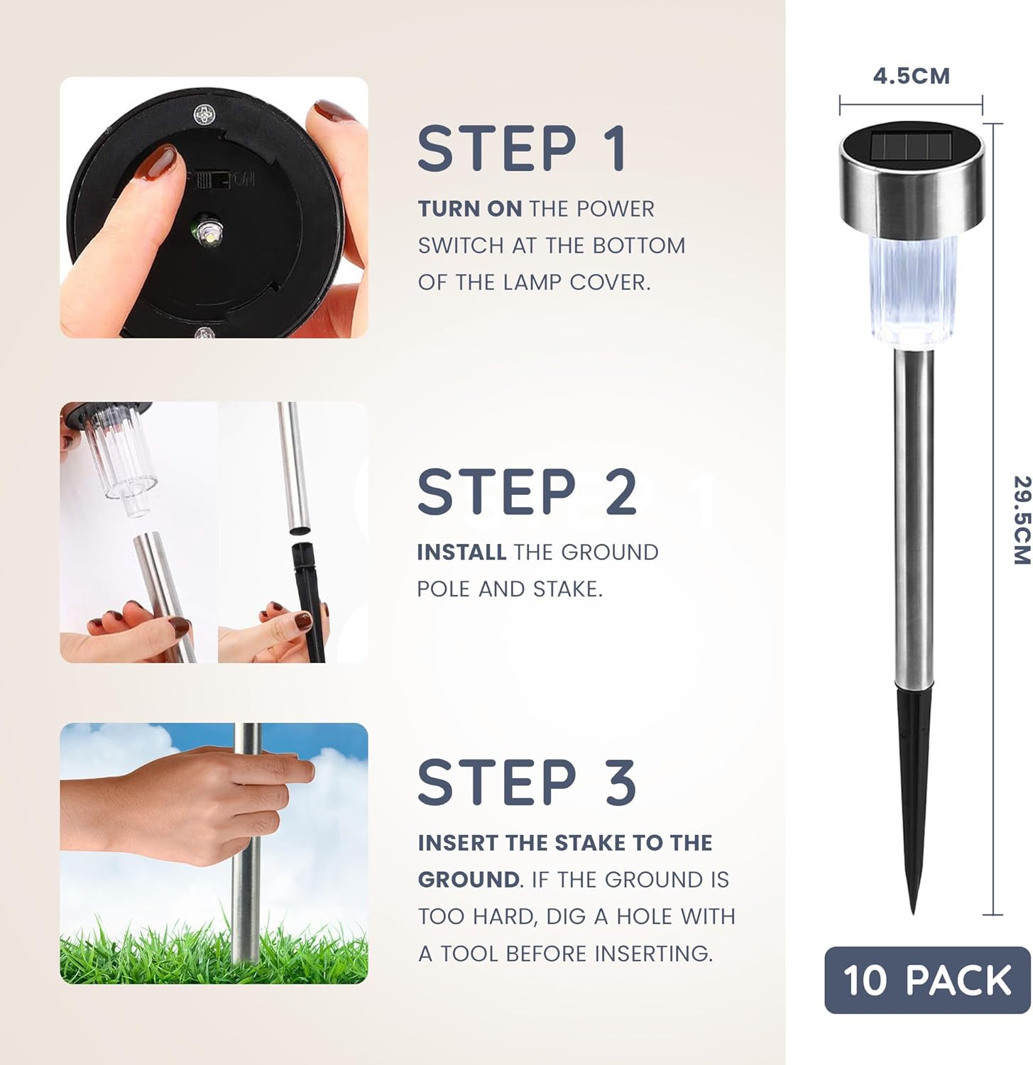 Colour-Changing Solar Garden Lights – 10 Pack LED Stakes