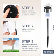 Colour-Changing Solar Garden Lights – 10 Pack LED Stakes
