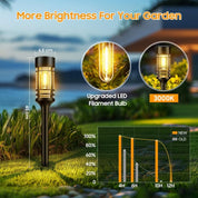 Solar Garden Lights – 4 Pack, 2800K Warm Glow, Auto On/Off, Waterproof