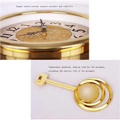 Retro Swing Wall Clock, Silent Non-Ticking Quartz Clock for Living Room & Bedroom