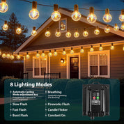 56FT Solar Garden Festoon Lights with Remote