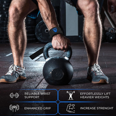 Weight Lifting Straps – Padded Neoprene Wrist Support for Gym & Deadlifts