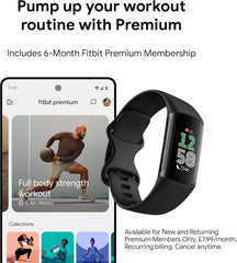 Charge 6 Fitness Tracker – 7-Day Battery, Google Wallet & Maps, 6-Month Premium