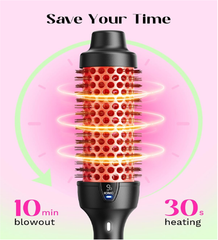 Ionic Thermal Brush – Heated Round Hot Brush for Smooth Blowouts & Curls (Rose Gold)