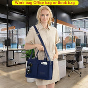 Large Canvas Tote Bag for Women – Work Shoulder Handbag with Compartments