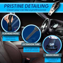 Portable Car Vacuum Cleaner – Powerful Handheld 12V Cleaner with 3 Attachments & Case