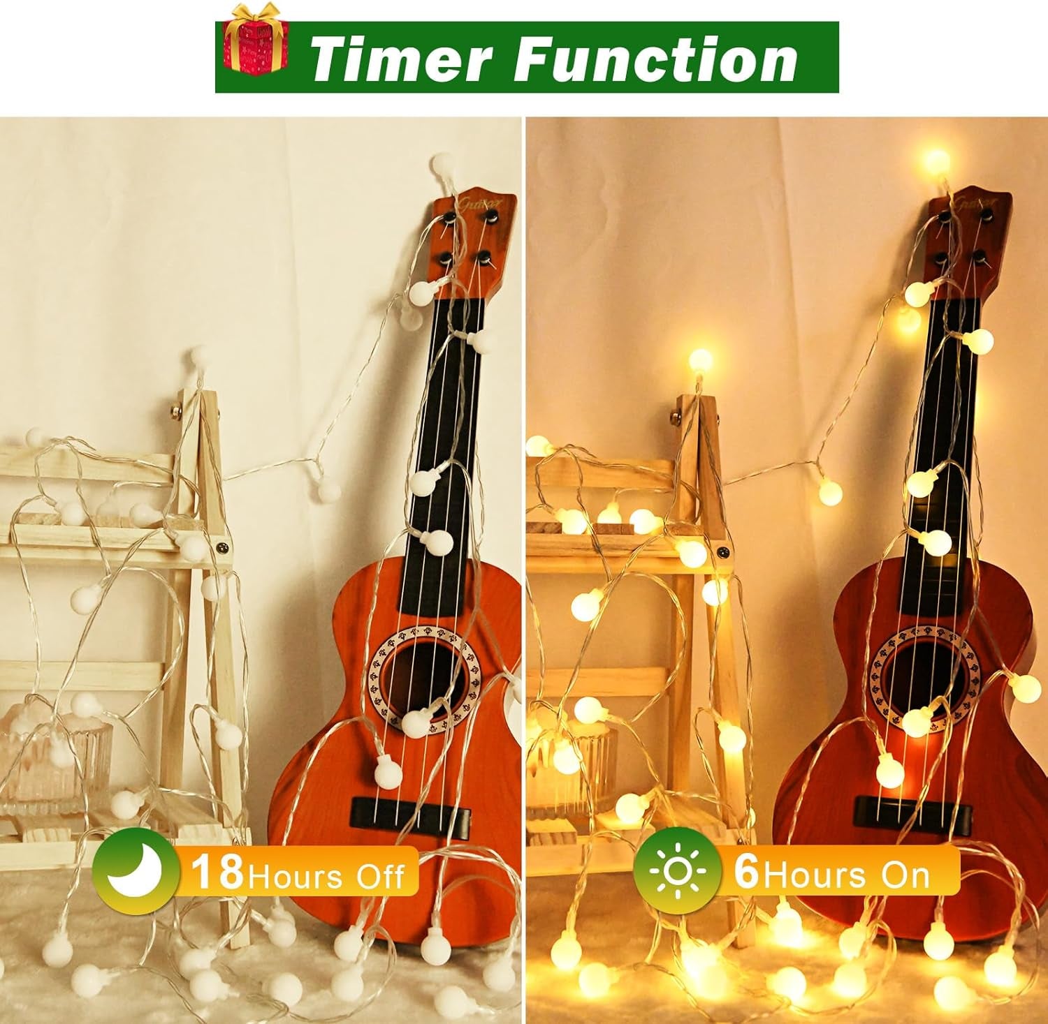 Battery Globe String Lights – 40 Warm White LEDs