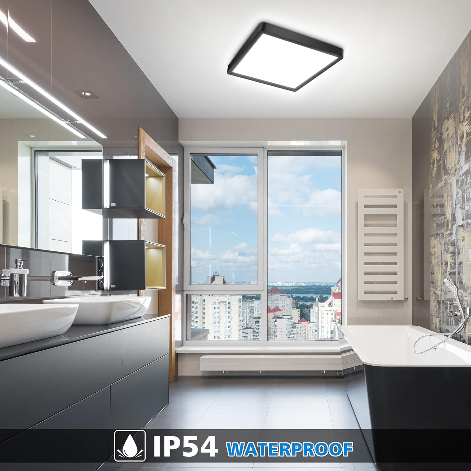 24W LED Ceiling Light, Flush Mount, IP54 Waterproof Fixture