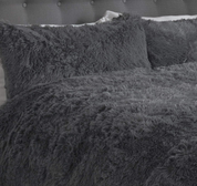 Snuggle Fluffy Duvet Cover Set King – Ultra Soft Warm Winter Bedding, Charcoal Grey