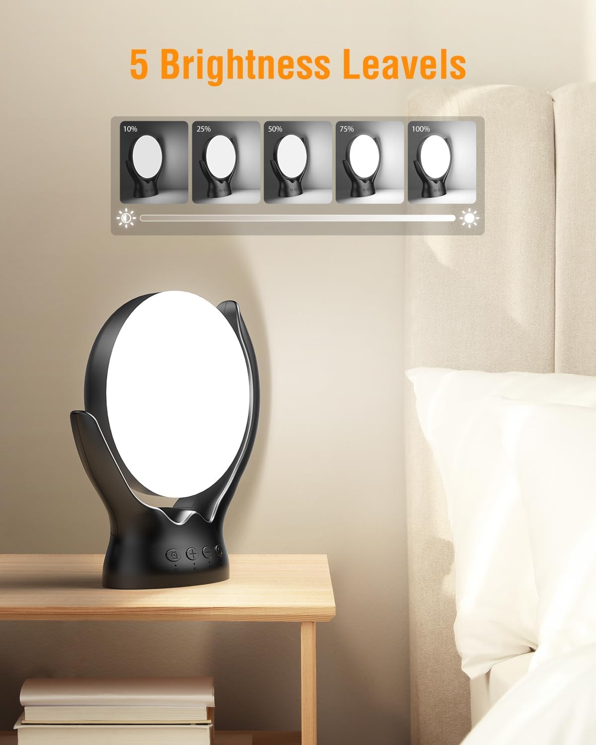 Sad Lamp 10000 Lux Light Therapy, 3 Colors, 4 Timers, 5 Levels, UV-Free Sunlight        4o