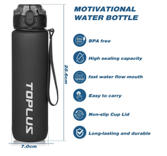 1L Sports Water Bottle – BPA-Free Tritan Plastic Leakproof Drinks Bottle for Gym & Outdoor