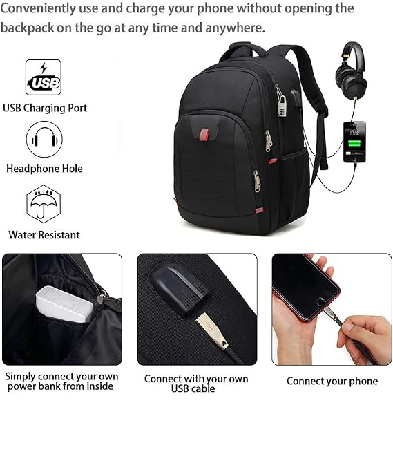 Extra Large Anti-Theft Laptop Backpack – USB Charging Business Travel Bag
