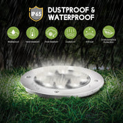 White Solar Ground Lights – 8-Pack Waterproof LED Pathway