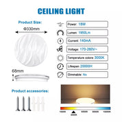 Modern LED Ceiling Light Round Panel – Energy-Efficient Indoor Downlight for Bathroom, Kitchen & Bedroom