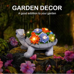 Eletorot Solar Turtle Garden Ornament – LED Outdoor Statue Gift for Mum, Nan & Grandma