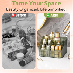 Homeanda Green Makeup Organizer – Cosmetic & Skincare Storage Compartments