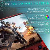 Retro Handheld Game Console with 256GB, 40000+ Games, 4.0" HD Screen – Red