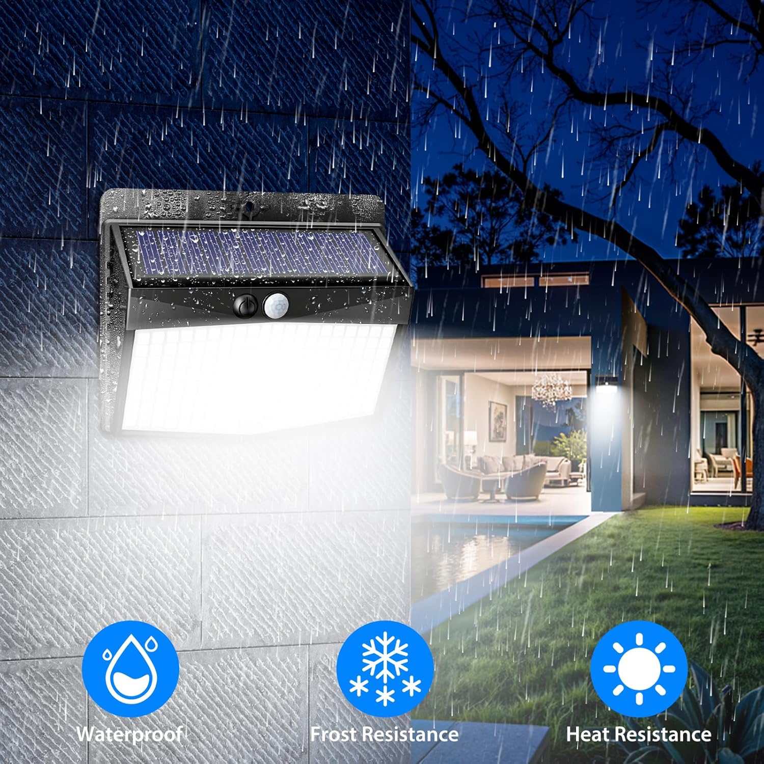 168LED Solar Security Lights – 2 Pack Outdoor Waterproof