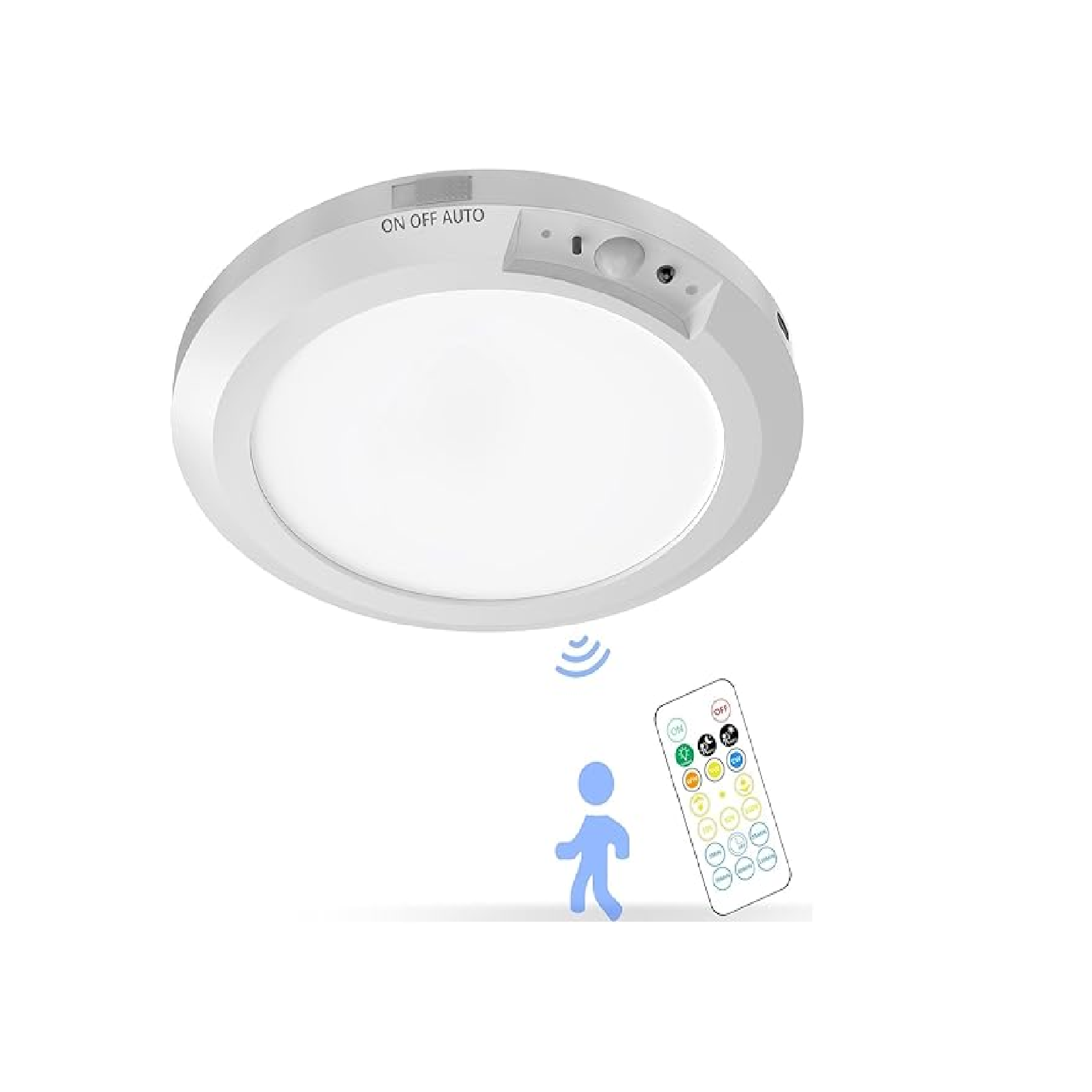 Rechargeable Motion Sensor Ceiling Light, 3 CCT, 400LM