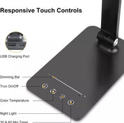 Dimmable LED Desk Lamp with USB Charging