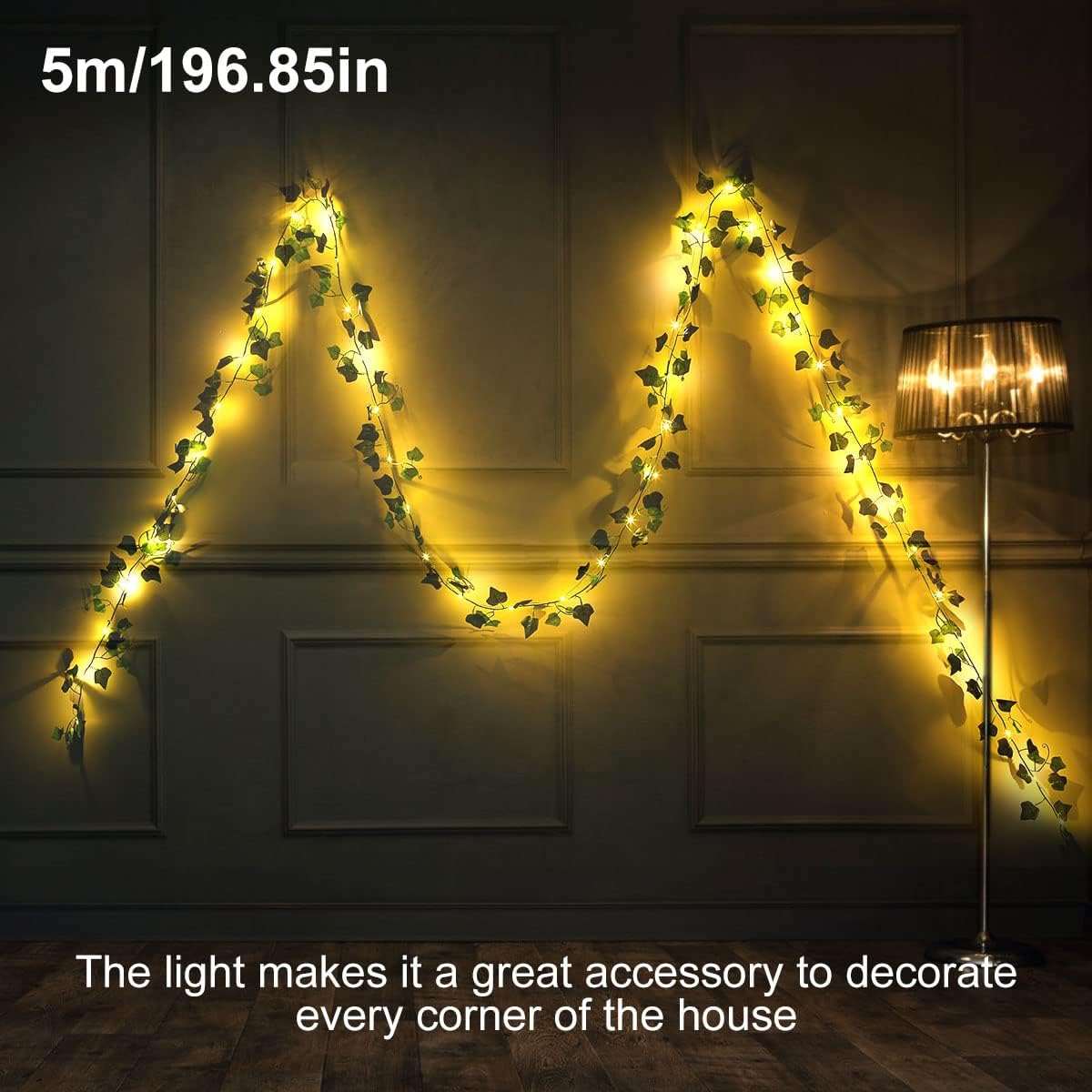 10M Ivy Garland with 100 LED Fairy Lights