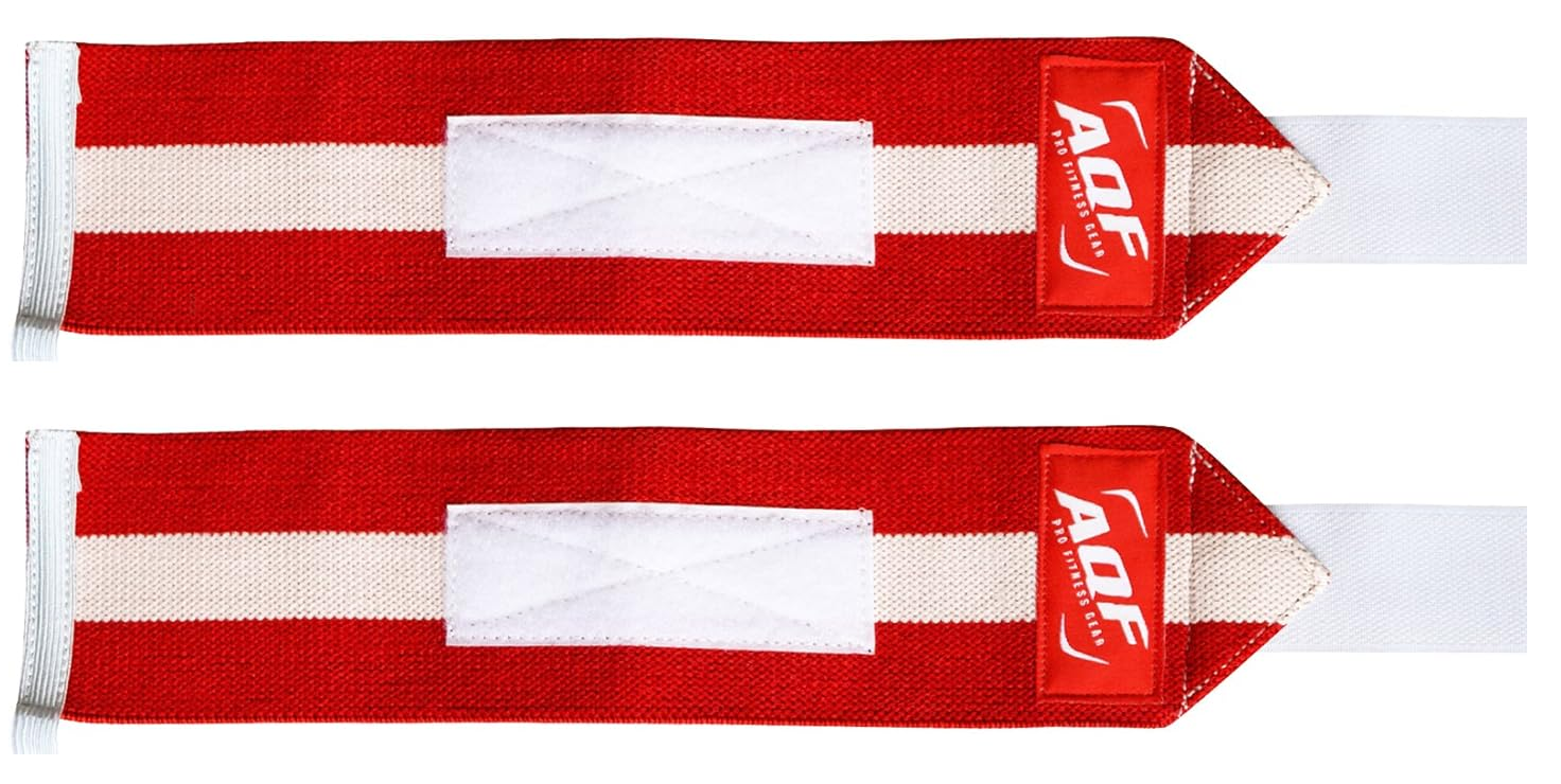 Weight Lifting Wrist Wraps – Adjustable Gym Training Straps (Pair, One Size)