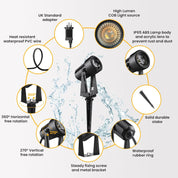 Mains-Powered Garden Spotlights – 10-Pack LED Set