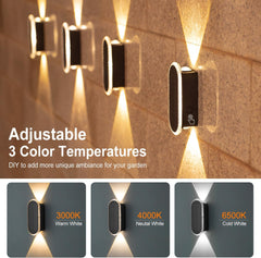 6 Pack Solar Fence Lights Outdoor – Up & Down Wall Lamps