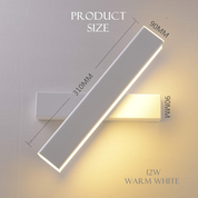 Modern 12W LED Wall Light – 350° Rotatable Indoor Sconce, Warm White for Bedroom, Hallway, Living Room