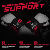 Weight Lifting Wrist Wraps 20" – Cotton Thumb Loop Straps for Gym & Training