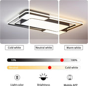 Modern Dimmable LED Ceiling Light with Remote, 90×60CM, 3000–6500K