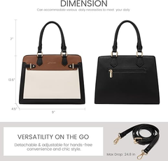 Elegant PU Leather Tote Handbag for Women – Black Shoulder & Top Handle Bag