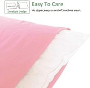 2 Pack Super Soft Brushed Microfiber Pillowcases 50x90cm – Fade & Wrinkle Resistant, Pink