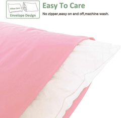 2 Pack Super Soft Brushed Microfiber Pillowcases 50x90cm – Fade & Wrinkle Resistant, Pink