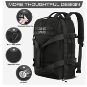 3-in-1 Tactical Gym Duffle Bag – Travel Backpack with Shoe & Wet Compartments, Black