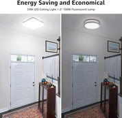 24W Square LED Ceiling Light, IP44, 5000K Daylight