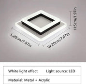 24W LED Ceiling Light, Cold White, Modern Flush Mount