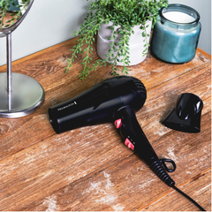 Fast Dry 1900W Ionic Hair Dryer – Lightweight Ceramic Blow Dryer, Black/Pink D2000