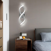 Modern Chrome Spiral LED Wall Lamp – 24W Cool White Light