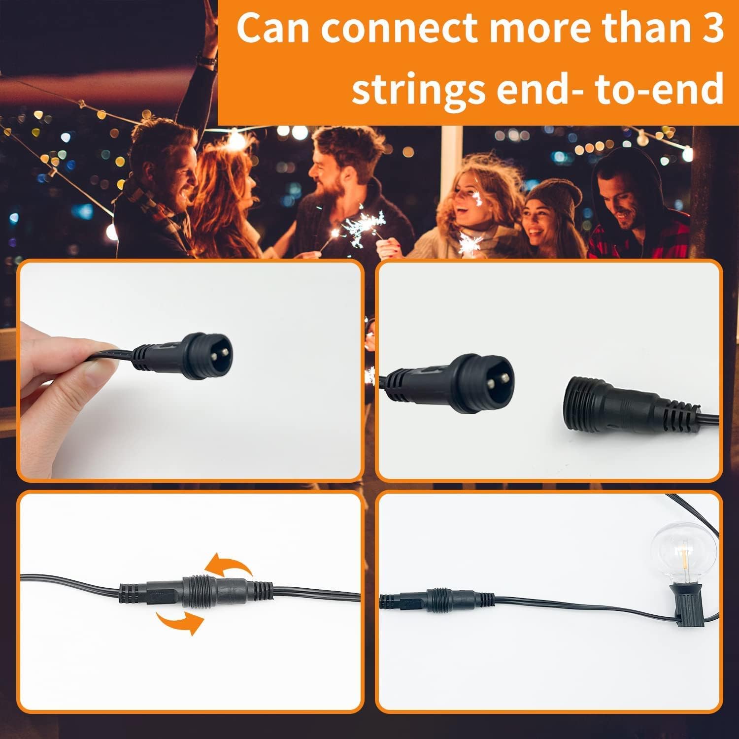 19M Outdoor Festoon Lights – G40 LED, Waterproof, Safe