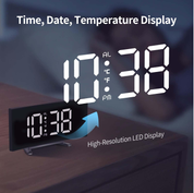 Digital LED Alarm Clock with Temperature, Snooze & USB Power Option (Black)