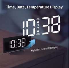 Digital LED Alarm Clock with Temperature, Snooze & USB Power Option (Black)
