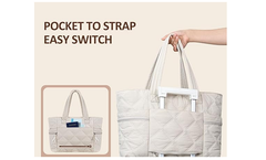 Large Puffer Tote Bag for Women – Lightweight Fluffy Shoulder Handbag