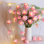 Romantic Pink Rose Fairy Lights – 20 LED Battery