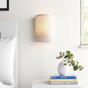 Vintage Industrial Wall Sconce with Linen Fabric Shade