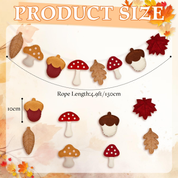 Lights4fun 1.3m Felt Autumn Garland – Cosy Fireplace Banner with Leaves & Mushrooms